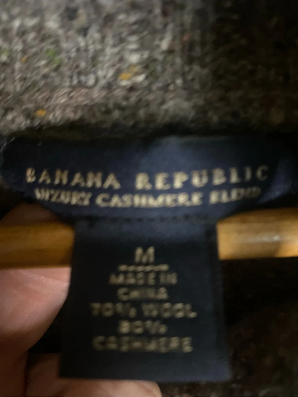 Banana Republic Brown Heathered Zip-Front Mock Neck Sweater medium wool cashmere